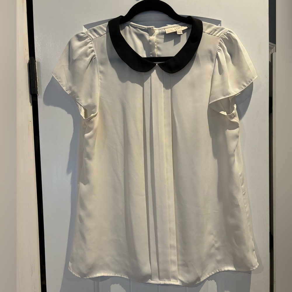 LOFT BLOUSE BLACK AND WHITE